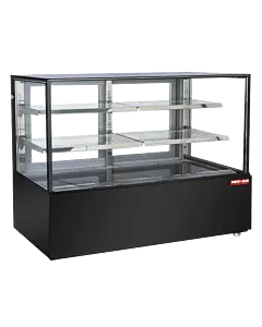 New Air NDC-71-SG 71" Square Glass Floor Refrigerated Display Case with 830L Capacity - 115V, 960W