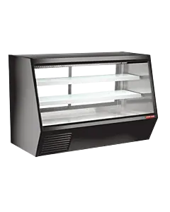 New Air NDDC-84-GC 83.5" Square Glass Refrigerated Deli Display Case with Gravity Coil and 1148+295L Capacity - 110-120V, 550W
