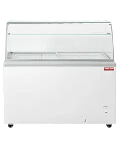 New Air NIF-60-DC 60" Ice Cream Dipping Cabinet with Glass Canopy and 395L Capacity - 115V, 2.9A