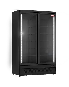 New Air NGF-49-HB 49" Two Glass Door Reach-In All Black Freezer with 702L Capacity - 115V, 9.7A