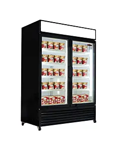 New Air NGF-122-H 54.5" Two Glass Door Reach-In Freezer with 1073L Capacity - 115V, 12.5A