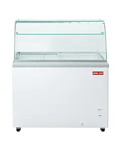 New Air NIF-41-DC 41" Ice Cream Dipping Cabinet with Glass Canopy and 240L Capacity - 115V, 2.3A
