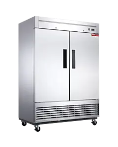 New Air NSF-115-H 54.5" 2-Solid Door Stainless Steel Reach-In Freezer with 1154L Capacity - 115V, 1250W