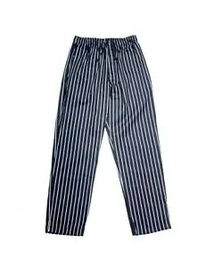 Chef Revival E-Z Fit Pants, White/Black Pin Stripe, Cotton P040WS