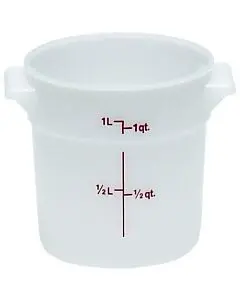 Cambro White Round Polyethylene Food Storage Container, Camwear, RFS