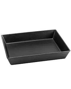 DELFIN BRC-1210LT-010 Linen 3 qt. Black Rectangular Melamine Bowl
