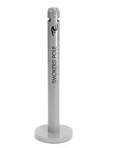 Rubbermaid RCU-R1SM Smoker's Pole - Silver Metalic