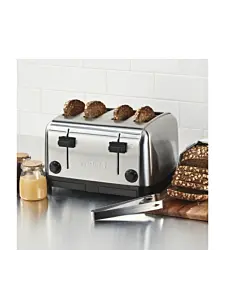 Waring WCT708 Brushed Chrome 4-Slice Commercial Medium-Duty Toaster, 120V/1800W