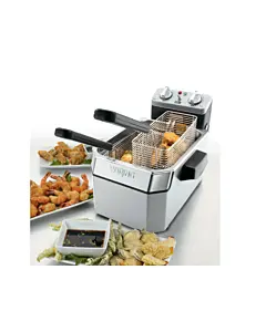 Waring WDF1000 Heavy-Duty 10 lb. Deep Fryer w/3 Baskets & Night Cover, 120V/1800W