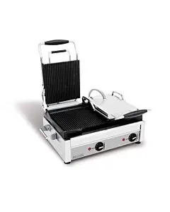 Eurodib SFE02375 Large Commercial Left Side Flat and Right Side Ribbed Panini 3200W - 240V