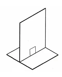 Zanduco 24" x 32" Free Standing Cashier Sneeze Guard with Cut Out
