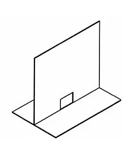 Zanduco 36" x 32" Portable Self-Standing Cashier Sneeze Guard with Cut-Out