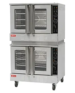 Omcan 40" Double Deck Natural Gas Convection Oven, Full Size - 120,000 BTU