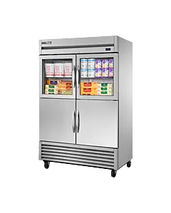 True T-49-2-G-2-HC~FGD01 55" Half Glass 4-Door Reach-In Refrigerator