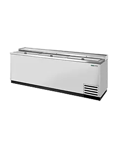 True TD-95-38-S-HC 95" Solid Slide Lid Stainless Steel Deep Well Bottle Cooler