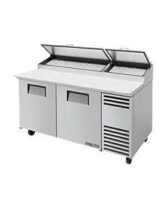 True TPP-AT-67-HC 67" 2-Door Refrigerated Pizza Prep Table with Alternate Top