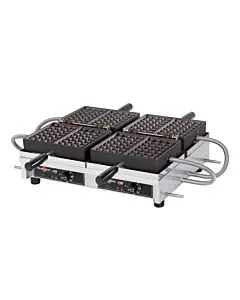Krampouz WECCBBAT 4" x 6" Brussels Double Electric Waffle Maker - 3.6 kW, 240V