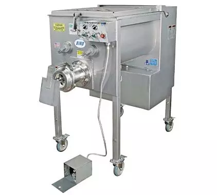 Meat grinder and clearance mixer