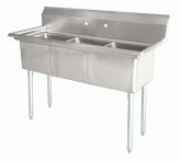 3 Tub Stainless Steel Commercial Pot Washing Sinks