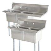 2 Tub Stainless Steel Commercial Pot Washing Sinks