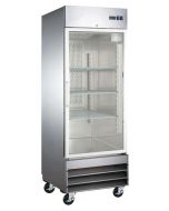 Zanduco 29" Stainless Steel Glass Door Merchandiser Refrigerator - 1 Door