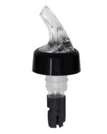 Omcan 5/8 oz. Clear Spout / Black Tail Measured Liquor Pourer with Collar 12/Pack