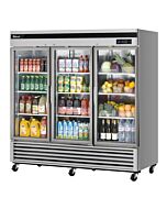 Turbo Air TSR-72GSD-N Super Deluxe 82" Glass Three Door Reach In Refrigerator