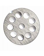 Omcan European Style #12 stainless steel plate, hubless, 12mm (1/2") - one notch/ round