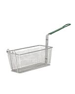 Omcan 13 1/4" x 6 1/2" x 5 7/8" H Nickel Plated Iron Fryer Basket with Front Hook