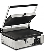 Trento Elite Series 10" x 14" Single Panini Grill with Grooved Top and Bottom Grill Surface