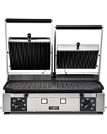 Trento Elite Series 10" x 19" Double Panini Grill with Grooved Top and Bottom Grill Surface