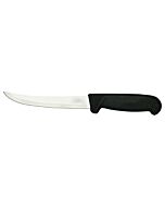 Omcan 6" Curved Flexible Blade Boning Knife with Black Polypropylene Handle