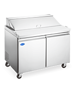 Zanduco 47" Refrigerated Prep Table with 2-Doors and 268L Capacity - 110V, 1/4 HP