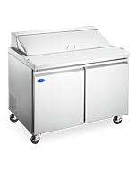 Zanduco 60" Refrigerated Prep Table with 2-Doors and 428L Capacity - 110V, 1/4 HP
