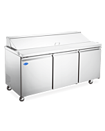 Zanduco 70" Refrigerated Prep Table with 3-Doors and 440L Capacity - 115V, 3/4 HP