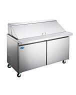 Zanduco 47" Mega Refrigerated Prep Table with 2 Doors and 9.5 cu.ft. Capacity - 115V, 1/4HP