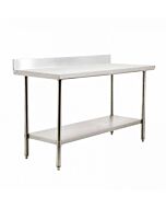 Zanduco 30'' Depth Heavy Duty All Stainless Steel Worktable with BackSplash