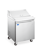 Zanduco 28" Refrigerated Prep Table with 1-Door and 160L Capacity - 110V, 1/5 HP