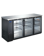 Zanduco 73" 3-Glass Swing Door Back Bar Cooler with Lock and 556L Capacity - 115V - USA