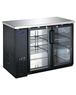 Zanduco 49" 2-Glass Swing Door Back Bar Cooler with Lock and 335L Capacity - 115V - CA