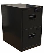 Omcan Charcoal Black Legal Vertical File Cabinet with Two Drawers