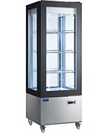 Zanduco 26" Refrigerated Display Case with 4-Sided Glass 75" Tall and 400L Capacity - 110V, 361W