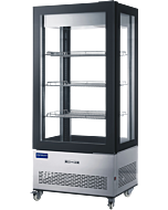 Zanduco 33" Refrigerated Display Case with 4-Sided Glass 75" Tall and 550L Capacity - 110V, 361W