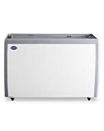 Zanduco 60" 2-Door Ice Cream Display Chest Freezer with Flat Glass Top and 470 L Capacity - 110V