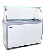 Zanduco 60" Ice Cream Dipping Cabinet / Freezer with Flat Sneeze Guard and 370 L Capacity
