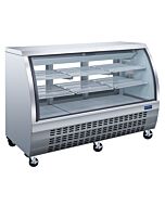 Zanduco 64" Stainless Steel 2-Shelf Floor Refrigerated Display Case with 620L Capacity - 115V