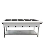 Zanduco 5 Pan Open Well Natural Gas Steam Table with Undershelf - 17500 BTU