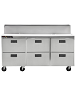 Centerline CLPT-7230-DW 72" 30 Mega Top Six Drawer Refrigerated Salad/Sandwich Prep Table