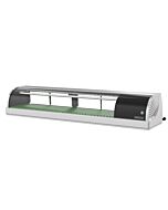 Hoshizaki HNC-150BA-R-SLH Curved Glass Refrigerated Sushi Display Case 59.1" - Right Side Compressor, Half Glass Doors