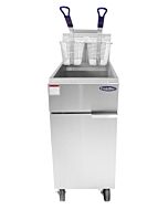 Atosa ATFS-40 Heavy Duty Stainless Steel Deep Floor Fryer 40LB Capacity Natural Gas or Liquid Propane - 102,000 BTU